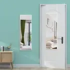 over Door Mirror, 106X35Cm Full Length Mirror, Door Hanging Mirror with 2 Hooks,
