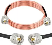 MOOKEERF CB Coax Cable 8ft,UHF PL259 Male to Male CB Antenna Cable RG316 PL-259 Jumper Cable 50 Ohm for HAM CB Radio,Antenna Analyzer,Dummy Load,SWR Meter etc.