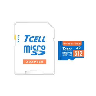 TCELL冠元 MASSTIGE A2 microSDXC UHS-I U3 V30 170/125MB 512GB 記憶卡