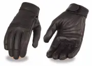 Motorcycle ladies Butter soft leather gloves with gel palm & Flex knuckles Blk