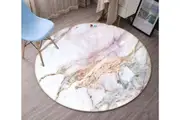 3D Light Color Marble Texure 28 Round Non Slip Rug Mat