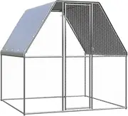 Outdoor Chicken Cage Coop Pet House 2x2x2 m Galvanised Steel