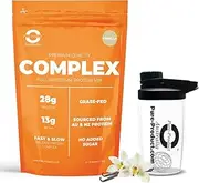 Pure Product Australia - Whey Protein Blend (WPI + WPC + CASEIN) Powder - 100% Premium Grass Fed AU & NZ - 28g Protein per Serve - 13g BCAAs - Non GMO - 10kg (300 Servings) - Vanilla + Glass shaker