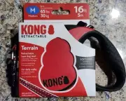 PAW KONG 16' Retractable Terrain Dog Leash 4 MEDIUM Dogs (up to 65 Lbs)