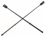 Aintree Horse Riding Whip Crop Leather Grip Closed Flapper 65Cm Black Or Brown
