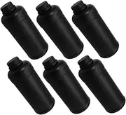 MUSISALY 6pcs Plastic Bottle Chemical Storage Bottle Liquid Sample Seal Container Square Sample Storage Container Black Plastic