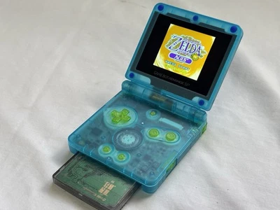 GBA SP - IPS Screen - USB-C Mod - Clear Blue Shell - Upgraded Battery