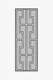75' x 215' | Machine Washable Runner Rug | Kid & Pet Friendly | Indoor Rug | Jonathan Adler Greenwich Grey Rug | Ruggable