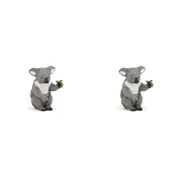 2PK Papo France Koala Bear 6cm Animal Figurine Collectible Kids/Children Toy GRY