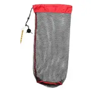 Drawstring Fishing Net, Nylon Fish Guard Basket, Foldable Mesh Net for Small