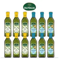 在飛比找ETMall東森購物網優惠-Olitalia 奧利塔 純橄欖油500ml x6罐+玄米油