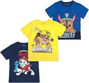 [PAW PATROL] Nickelodeon Chase, Rubble and Marshall Boys' Short Sleeve T-Shirt (Pack of 3)