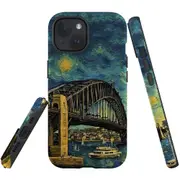 For iPhone 15 Plus Tough Protective Cover, Painting Of The Harbour Bridge
