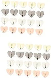 ASAKKURA 40 Pcs Mobile Phone String Clip Buckle Heart Shaped Phone Case Cell Phone Finger Grip Holder Finger Ring Holder Phone Holder Finger Grip Cell Phone Holder Phone Finger Hook Alloy