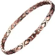MagEnergy Copper Ankle Bracelet for Women 99.9% Pure Copper Magnetic Ankets with 3500 Gauss Magnets Adjustable Copper Anklets Jewelry Gift, 10 Inch (Pack of 1), Copper