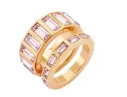 Atelier Swarovski Fluid Stack Ring Set of 2 Violet Size 6/52/S 5515317 New $279
