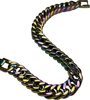 [AricizBeauty] Cuban Link Bracelet, 10mm Stainless Steel, 18K Gold Plated with Gift Box