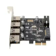 PCI-E 4 Ports to USB 3.0 HUB PCI Express Expansion Card Adapter 5Gbps for PC
