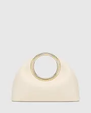 Cloe Vintage Ivory Leather Handbag