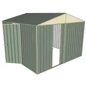 Build-a-Shed 3 x 3 x 2.3m Gable Single Sliding Door Shed with Hinged Side Door - Green