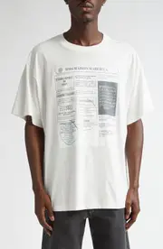 MM6 Maison Margiela Newspaper Print Graphic T-Shirt in Off White at Nordstrom, Size Small