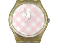 在飛比找Yahoo!奇摩拍賣優惠-潮錶 [SWATCH 921] SWATCH 桌巾+花朵錶[