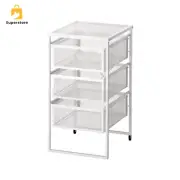 IKEA LENNART Rolling Drawer Unit With Casters White Frame And Glasslike Drawers