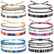 18 Pcs Boho Surfer String Anklets Adjustable Ankle Bracelets Beach Jewelry