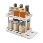 Pull Rotate Spice Rack Multifunctional Large Capacity Durable Stable 2 Tier S