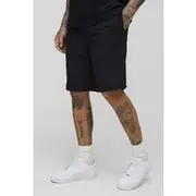 Mens Black Tall Elasticated Waist Nylon Shorts