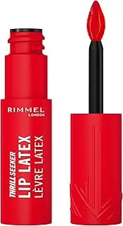 Rimmel Thrill Seeker Lip Latex, 350 Spicy, Liquid Lipstick, Lipgloss, Lip Colour, Hyaluronic Lipstick, Lip Stain, Smooth Shine, Hydration, Hyaluronic Acid, Vitamin E, Aloe Vera, 6ml