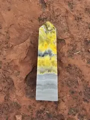 Yellow Bumble Bee Jasper Obelisk Sedona Vortex & Rescue Pig Charged Tower Point