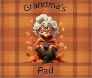 FUNNY GRANDMA FALL PLAID LEAVES COMPUTER MOUSE PAD 9 x 7 GREAT GIFT IDEA