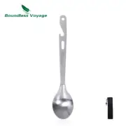 Titanium Spoon with Bottle Opener Camping Ultralight Cutlery Portable Tableware