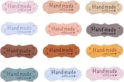 VGOL 50Pcs Handmade Leather Labels Colourful Handmade Labels Tags Art Tags DIY Embellishments Ornaments Accessories for Scrapbooking Clothing Craft Decorations