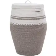 26"x20" Tall Extra Large Storage Basket with Lid, Cotton Rope Storage Baskets...