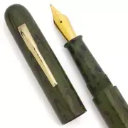 Ranga Ebonite #4C Oversize Fountain Pen - Green Ripple, JoWo #6 Nibs, C/C (New)
