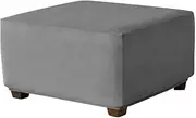 Ottoman Cover 40 x 40cm/16inch, Stretch Velvet Square Ottoman Slipcover Washable Storage Foot Stool Cover With Elastic Bottom (Color: #2, Size: 100x100cm/40x40in)