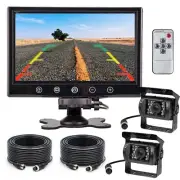 9" Monitor + 2x 4PIN Reversing CCD Backup Camera Kit Car Truck Caravan Motorhome
