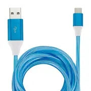USB-A to USB-C 1m Cable with Light - Blue