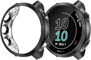 Compatible with Garmin Forerunner 55 Case, Lamshaw Silicone Protective Case Cover Compatible for Garmin Forerunner 55 Smart Watch (Black)