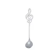 1x Musical Note Shaped Teaspoon Coffee Milk Teaspoon - Silver