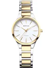 Bering 15630-701 White Dial Gold Titanium Womens Watch