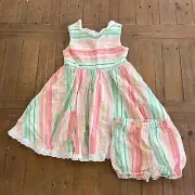 SweetHoney sherbet striped tunic and bloomer set pastel 12 Years NWT