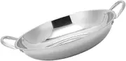 Cabilock Stainless Steel Cooking Wok with Double Handles Frypan for Gas Electric Stoves Non Slip Design for Home Kitchen Restaurant Use Versatile Hot Pot Pan