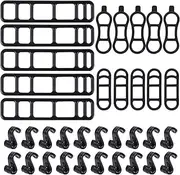 Silicone Strap For Flashlight With S-Shaped Hook,35Pcs Silicone Mount Band for S-Shaped Hook,Bike Flashlight Mount Strap With S-Shaped Hook,Bike Silicone Band Bike Light Rubber Band with S-Shaped Hook