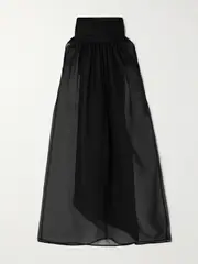 [SAINT LAURENT] SAINT LAURENT - Tie-neck Silk-chiffon Blouse - Black - FR 36 FR 36 Black
