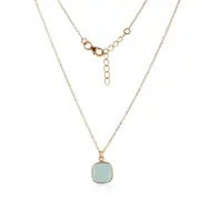 Caliste Necklace in Sterling Silver with Aqua Chalcedony - Shiny Finish Jewellery