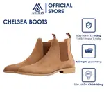 CHELSEA COW 皮革男式縐底靴 - CHELSEA SUEDE BOOTS 黃色