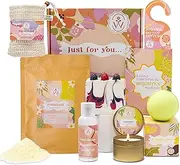 Gifts for women. Australian made bath and body spa set for women with scented candle, bath bomb, soaps & bath salts. Wedding gift basket for her. Birthday gift, pamper gift box for mum, sister,teacher